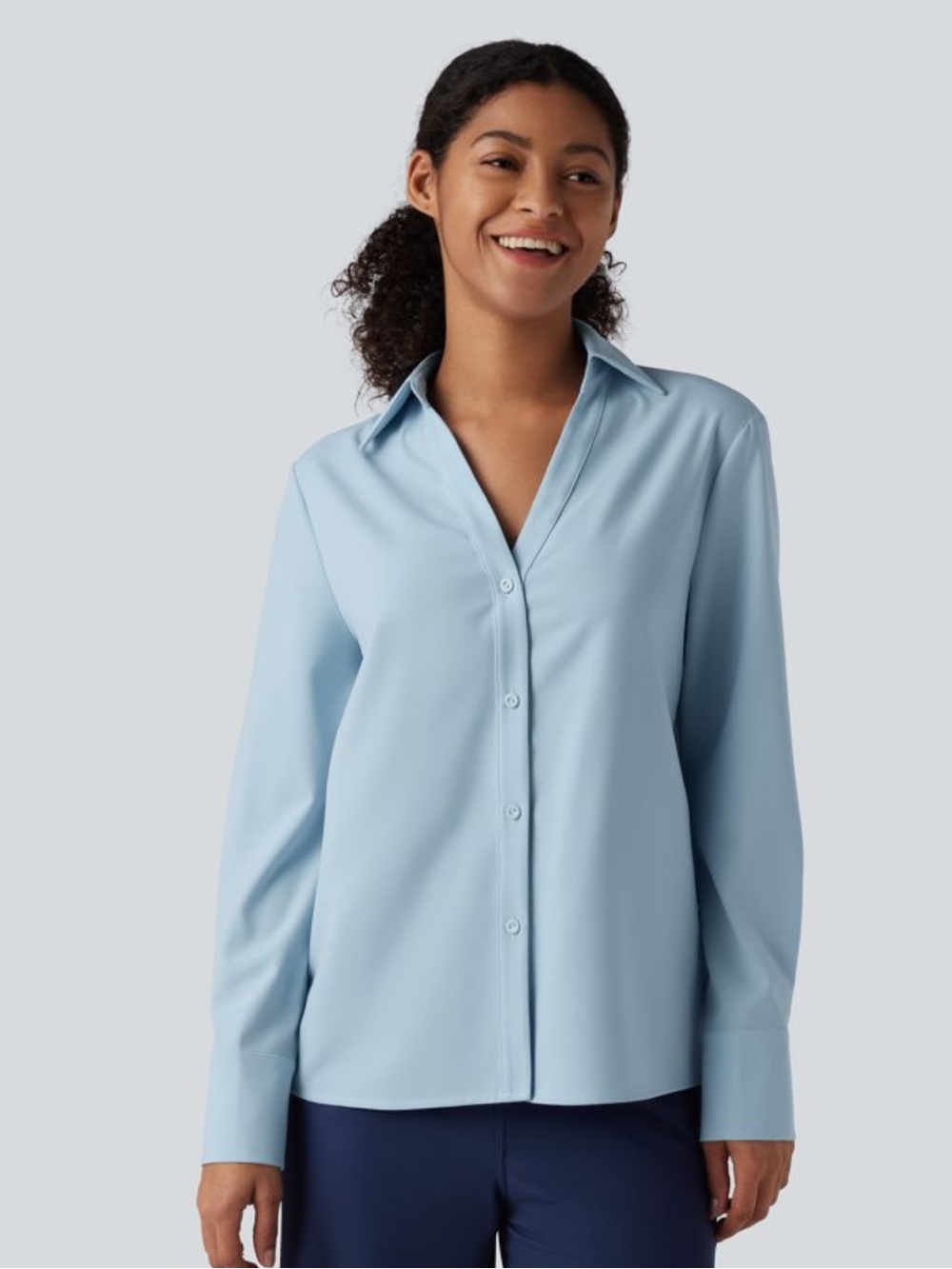 Halara V-neck Long Sleeve Work Chiffon Shirt size XL